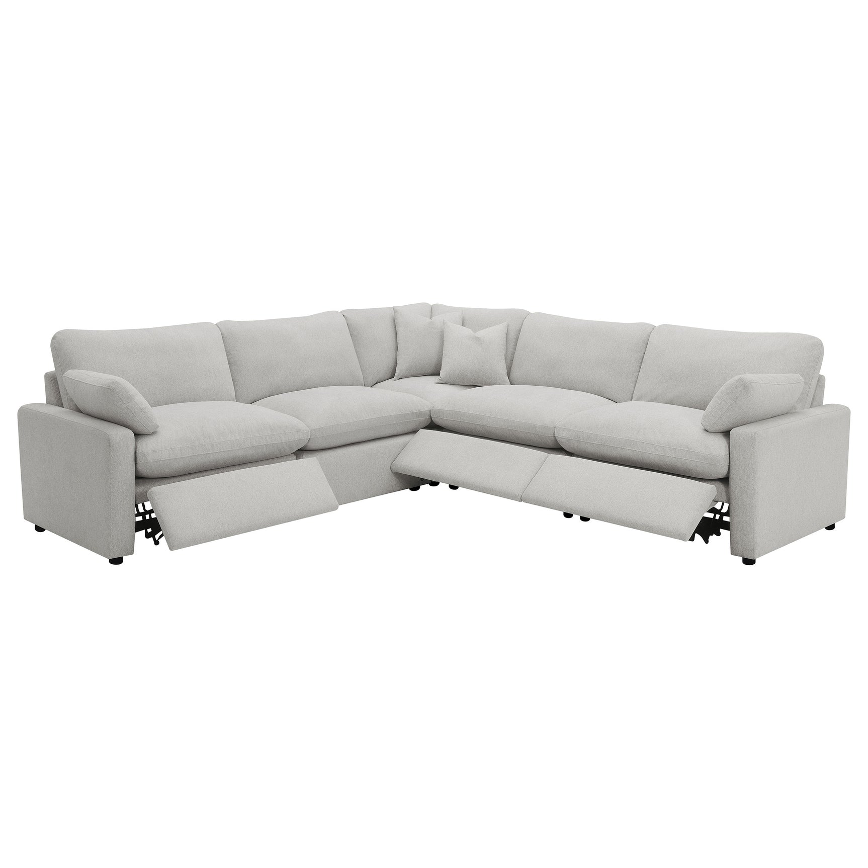 Collins 5-piece Modular Power Reclining Sectional Grey - Tampa Furniture Outlet