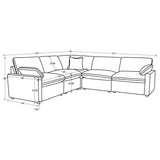 Collins 5-piece Modular Power Reclining Sectional Grey - Tampa Furniture Outlet