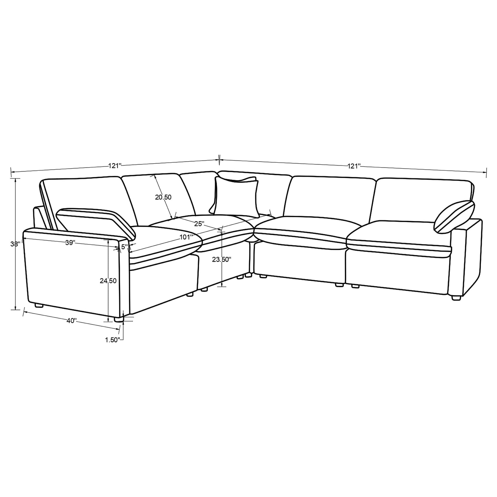 Collins 5-piece Modular Power Reclining Sectional Grey - Tampa Furniture Outlet