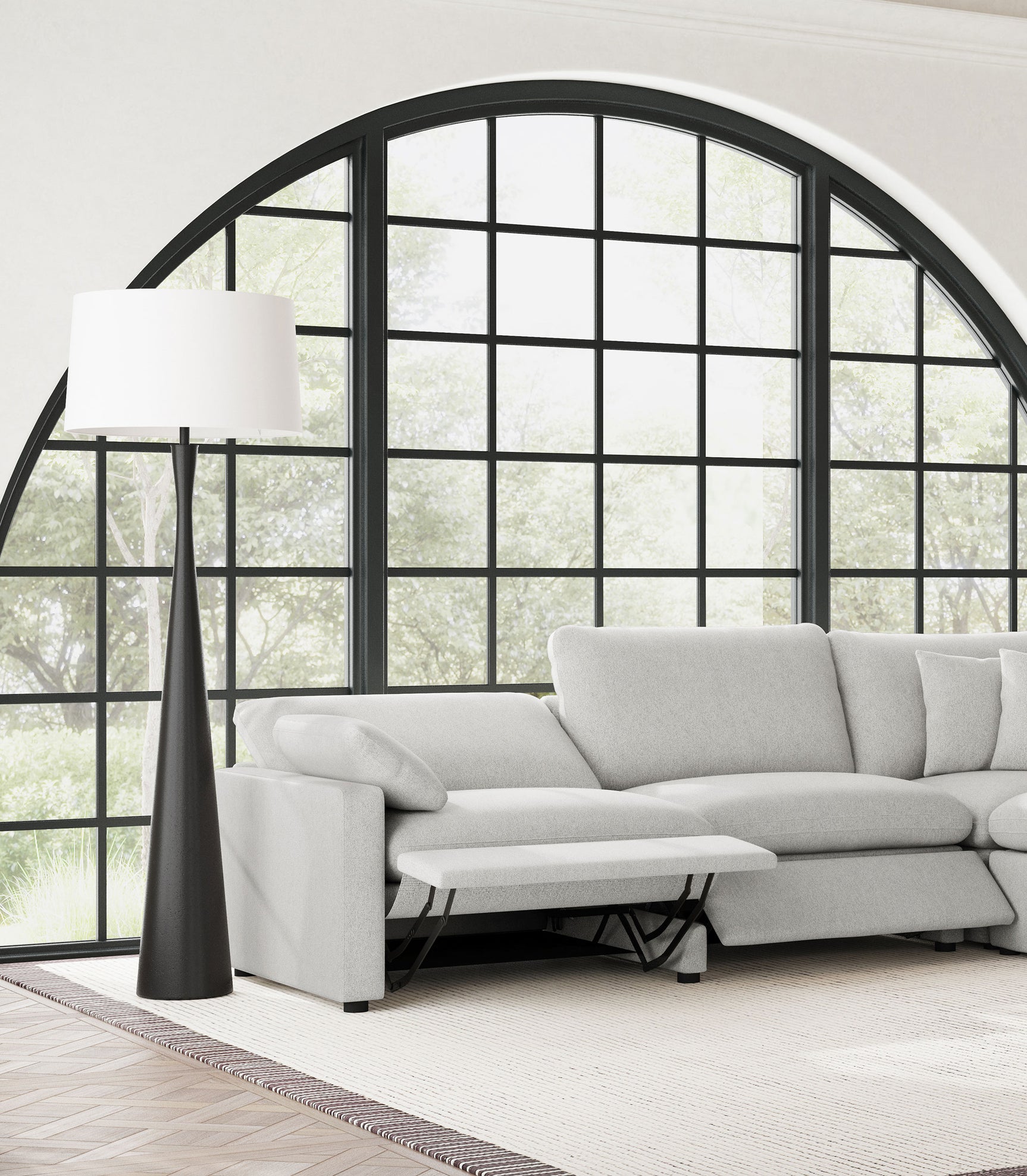 Collins Modular RAF Power Recliner Grey - Tampa Furniture Outlet