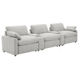 Tampa Furniture Outlet - Coaster - Collins 5-Piece Power Reclining Home Theater Seating Grey - 609561PT