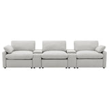Collins 5-Piece Power Reclining Home Theater Seating Grey - Tampa Furniture Outlet