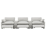 Collins 5-Piece Power Reclining Home Theater Seating Grey - Tampa Furniture Outlet