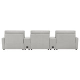 Collins 5-Piece Power Reclining Home Theater Seating Grey - Tampa Furniture Outlet