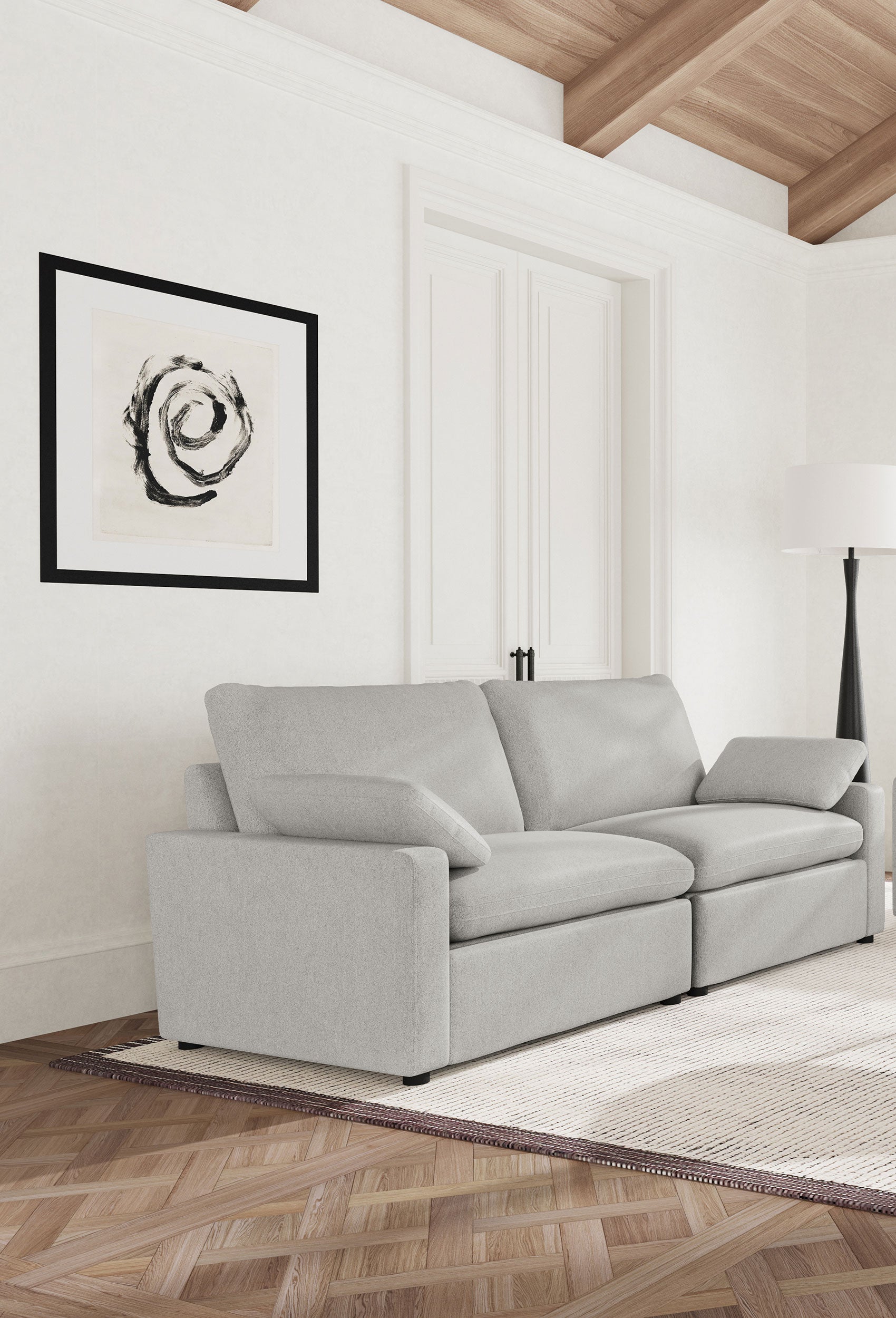 Collins Modular Power Loveseat Grey - Tampa Furniture Outlet