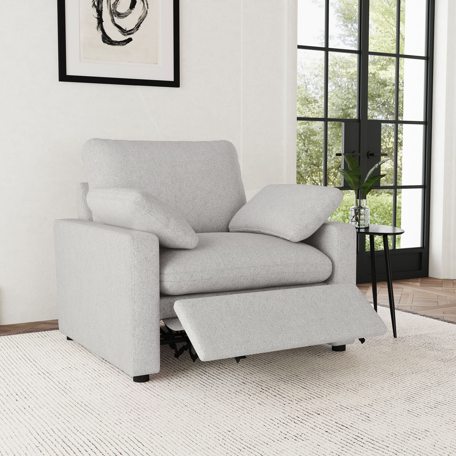 Collins Upholstered Power Recliner Chair Grey - Tampa Furniture Outlet