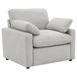 Tampa Furniture Outlet - Coaster - Collins Upholstered Power Recliner Chair Grey - 609563P