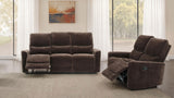 Tampa Furniture Outlet - Coaster - Navarro 2-piece Upholstered Reclining Sofa Set Dark Brown - 609571-S2