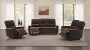 Tampa Furniture Outlet - Coaster - Navarro 3-piece Upholstered Reclining Sofa Set Dark Brown - 609571-S3