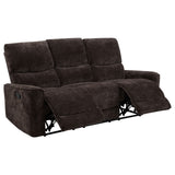 Tampa Furniture Outlet - Coaster - Navarro Chenille Upholstered Reclining Sofa Dark Brown - 609571
