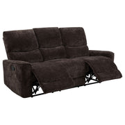 Tampa Furniture Outlet - Coaster - Navarro Chenille Upholstered Reclining Sofa Dark Brown - 609571