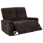 Tampa Furniture Outlet - Coaster - Navarro Chenille Upholstered Reclining Loveseat Dark Brown - 609572