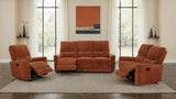 Tampa Furniture Outlet - Coaster - Navarro 3-piece Upholstered Reclining Sofa Set Orange - 609574-S3