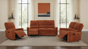 Tampa Furniture Outlet - Coaster - Navarro 3-piece Upholstered Reclining Sofa Set Orange - 609574-S3