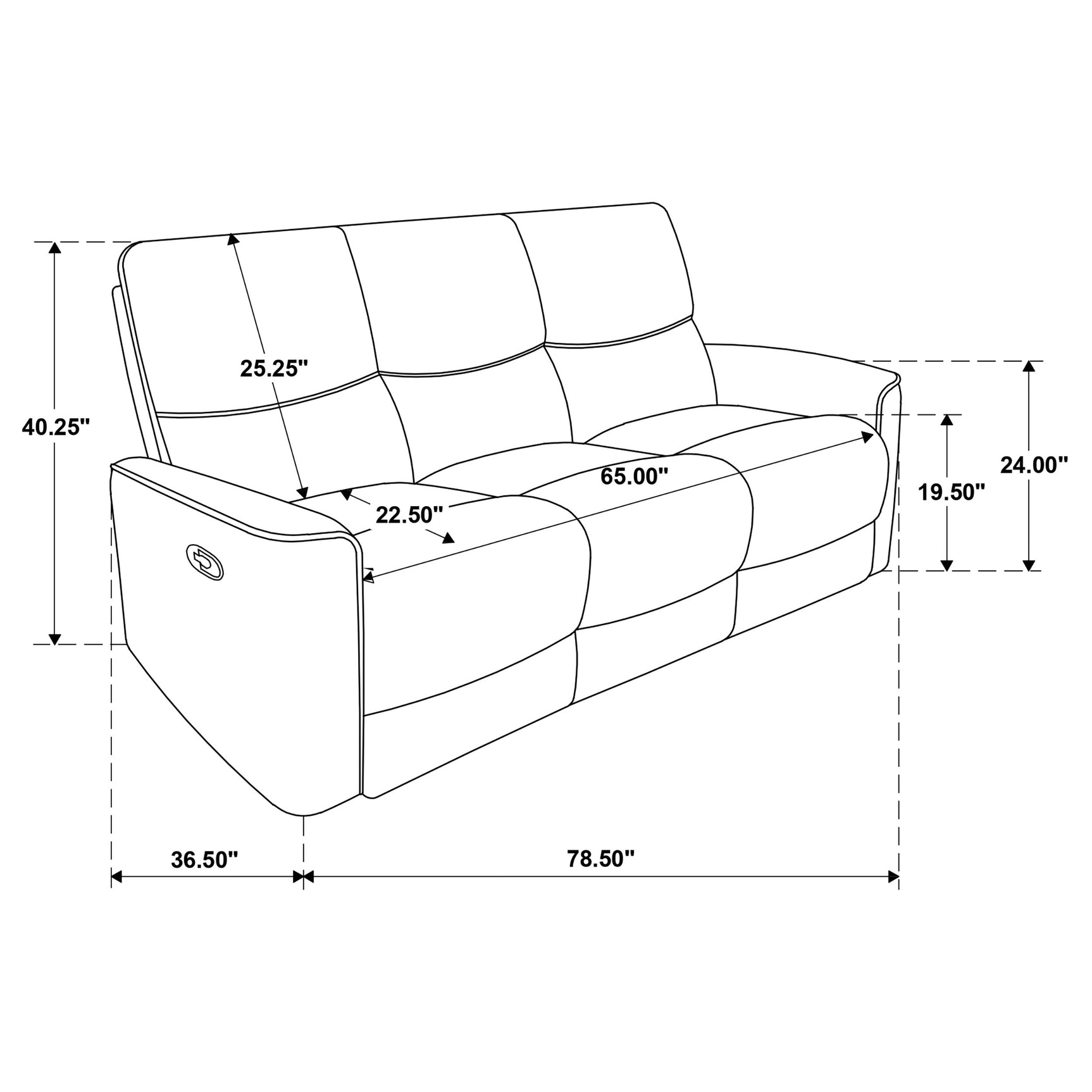 Navarro Chenille Upholstered Reclining Sofa Burnt Orange