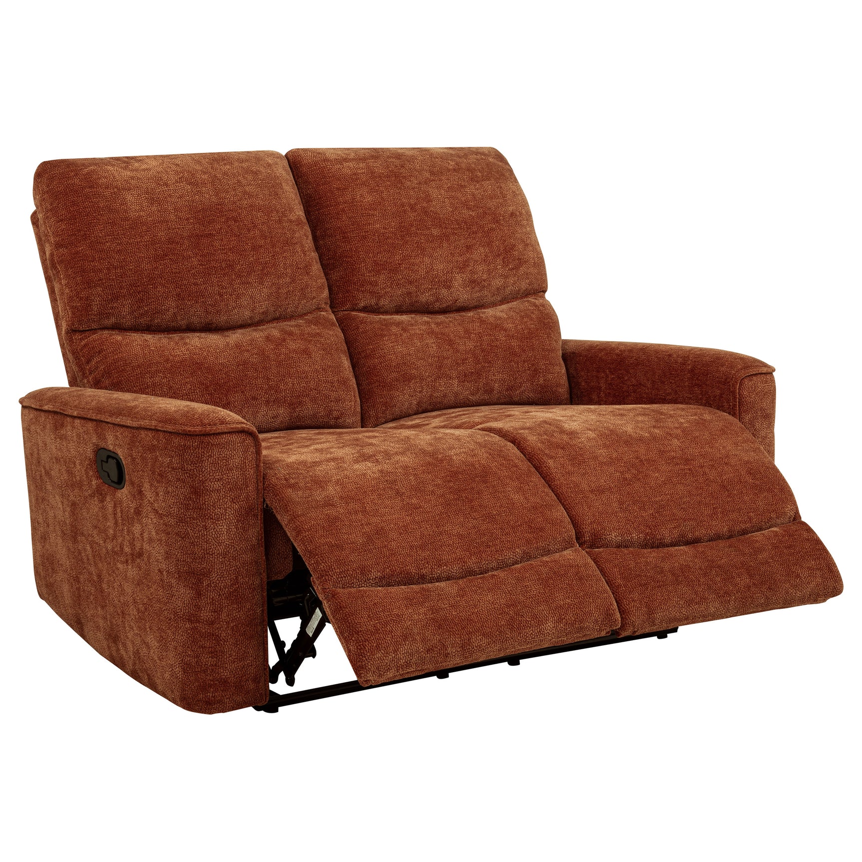 Tampa Furniture Outlet - Coaster - Navarro Chenille Upholstered Reclining Loveseat Burnt Orange - 609575