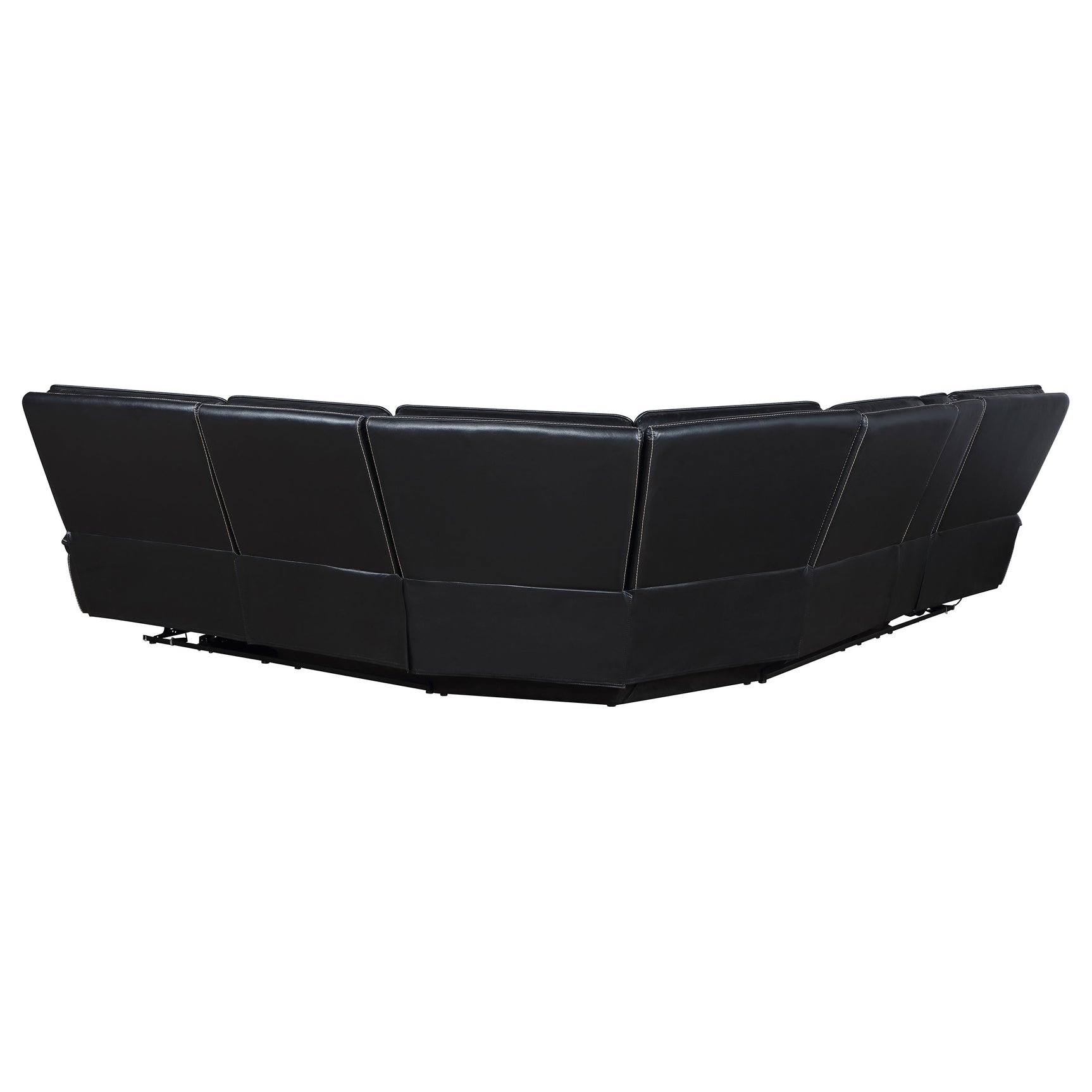 Hewitt Leather Dual Power Reclining Sectional Sofa Black - Tampa Furniture Outlet