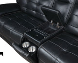 Hewitt Leather Dual Power Reclining Sectional Sofa Black - Tampa Furniture Outlet