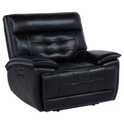 Tampa Furniture Outlet - Coaster - Hewitt Leather Upholstered Dual Power Recliner Chair Black - 609613PP