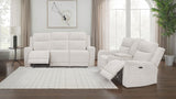 Tampa Furniture Outlet - Coaster - Kennett 2-piece Chenille Power Reclining Sofa Set Ivory - 610151P-S2