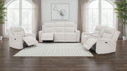 Tampa Furniture Outlet - Coaster - Kennett 3-piece Chenille Power Reclining Sofa Set Ivory - 610151P-S3