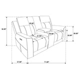 Kennett 3-piece Chenille Power Reclining Sofa Set Ivory