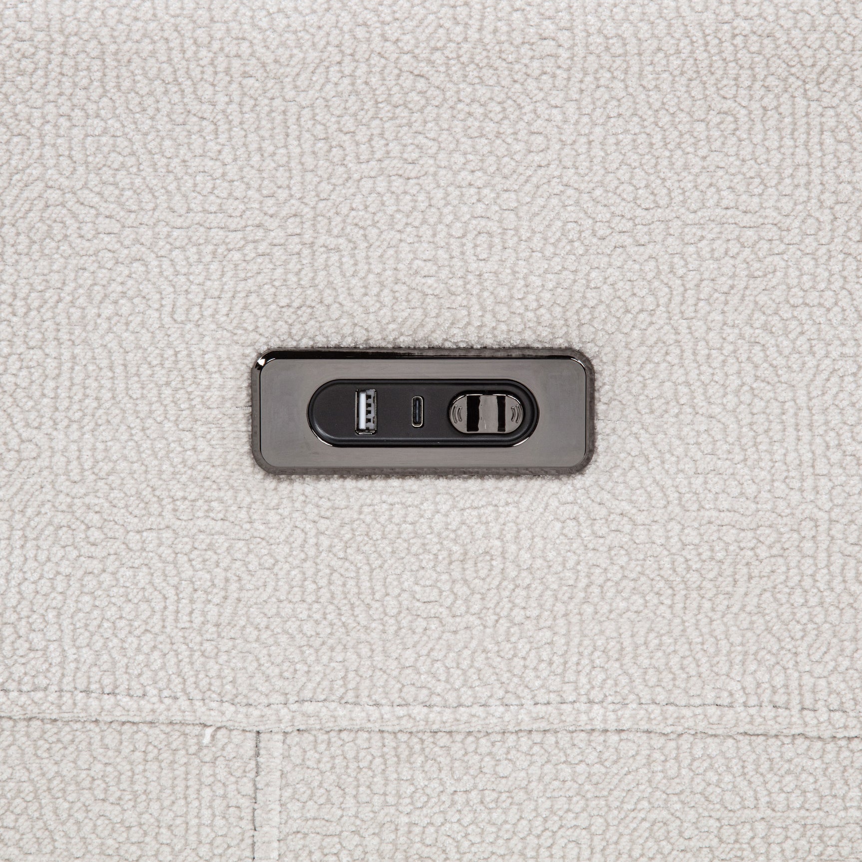 Kennett Chenille Upholstered Power Reclining Sofa Ivory