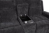 Kennett 2-piece Chenille Power Reclining Sofa Set Dark Grey