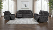 Tampa Furniture Outlet - Coaster - Kennett 3-piece Chenille Power Reclining Sofa Set Dark Grey - 610154P-S3