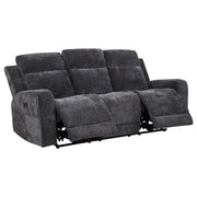Tampa Furniture Outlet - Coaster - Kennett Chenille Upholstered Power Reclining Sofa Dark Grey - 610154P