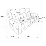 Kennett Chenille Upholstered Power Reclining Sofa Dark Grey