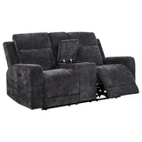Tampa Furniture Outlet - Coaster - Kennett Chenille Upholstered Power Reclining Loveseat Grey - 610155P