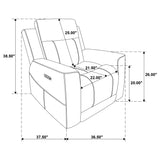Kennett Chenille Upholstered Power Recliner Chair Dark Grey
