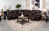 Sycamore Upholstered Power Reclining Sectional Sofa Brown - Tampa Furniture Outlet