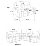 Sycamore Upholstered Power Reclining Sectional Sofa Brown - Tampa Furniture Outlet
