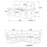 Sycamore Upholstered Power Reclining Sectional Sofa Brown - Tampa Furniture Outlet