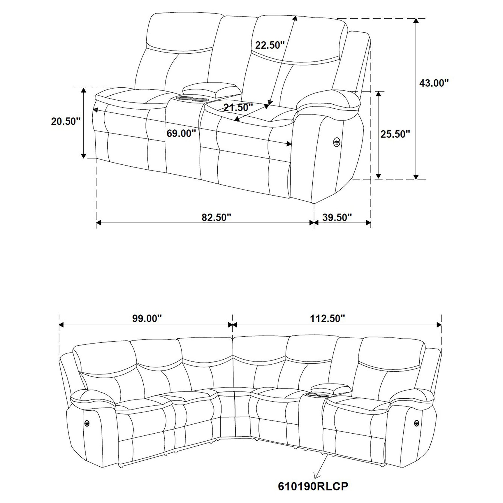 Sycamore Upholstered Power Reclining Sectional Sofa Brown - Tampa Furniture Outlet