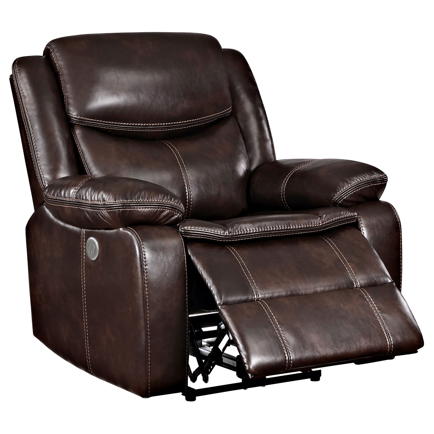 Sycamore Upholstered Power Recliner Chair Dark Brown - Tampa Furniture Outlet
