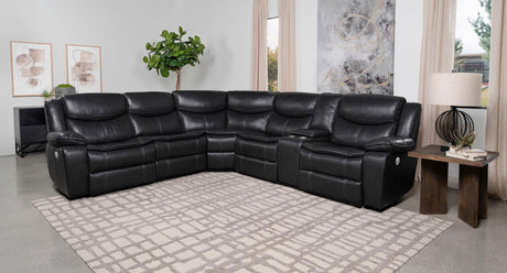 Sycamore Upholstered Power Reclining Sectional Sofa Grey - Tampa Furniture Outlet