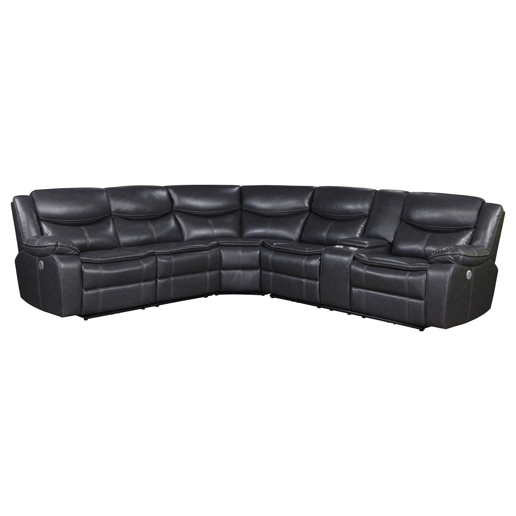 Sycamore Upholstered Power Reclining Sectional Sofa Grey - Tampa Furniture Outlet