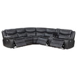 Tampa Furniture Outlet - Coaster - Sycamore Upholstered Power Reclining Sectional Sofa Grey - 610200P