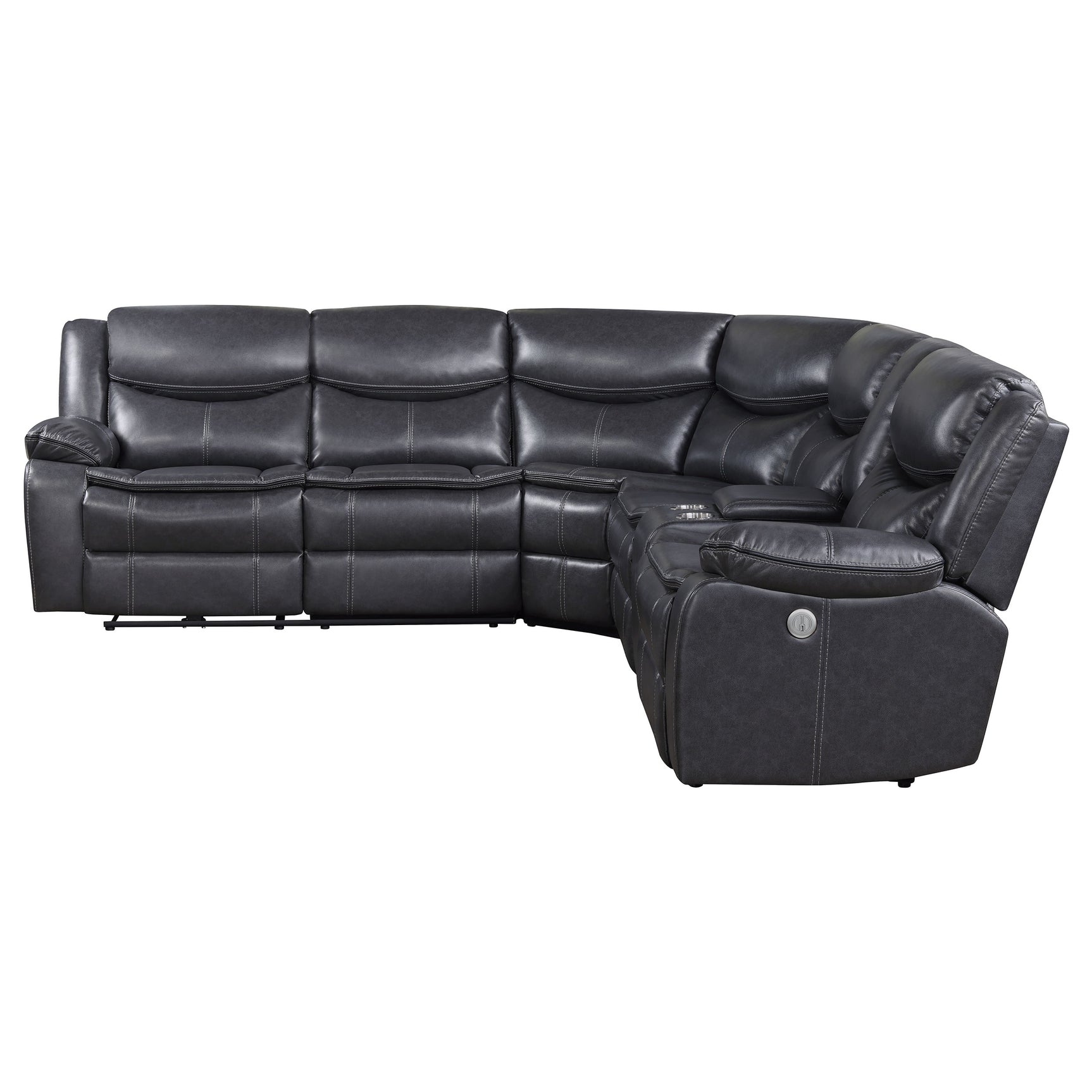 Sycamore Upholstered Power Reclining Sectional Sofa Grey - Tampa Furniture Outlet