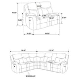 Sycamore Upholstered Power Reclining Sectional Sofa Grey - Tampa Furniture Outlet