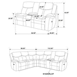 Sycamore Upholstered Power Reclining Sectional Sofa Grey - Tampa Furniture Outlet