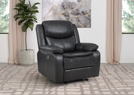 Sycamore Upholstered Power Recliner Chair Dark Grey - Tampa Furniture Outlet