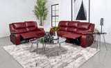 Camila 2-piece Upholstered Reclining Sofa Set Red - Tampa Furniture Outlet