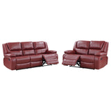 Camila 2-piece Upholstered Reclining Sofa Set Red - Tampa Furniture Outlet
