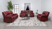Tampa Furniture Outlet - Coaster - Camila 3-piece Upholstered Reclining Sofa Set Red - 610241-S3