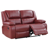 Camila 3-piece Upholstered Reclining Sofa Set Red - Tampa Furniture Outlet