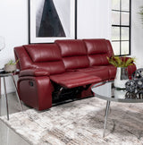 Camila Upholstered Motion Reclining Sofa Red - Tampa Furniture Outlet